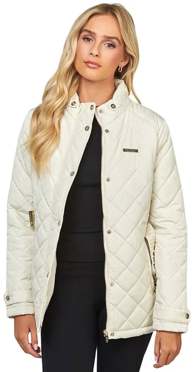 Siksilk Belted Quilted Jas Beige S Vrouw