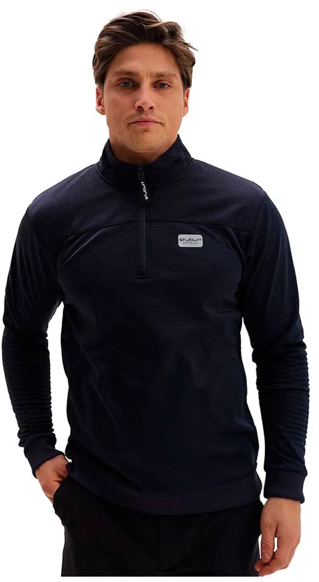 Stuburt Zip Neck Top Trui Zwart S Man