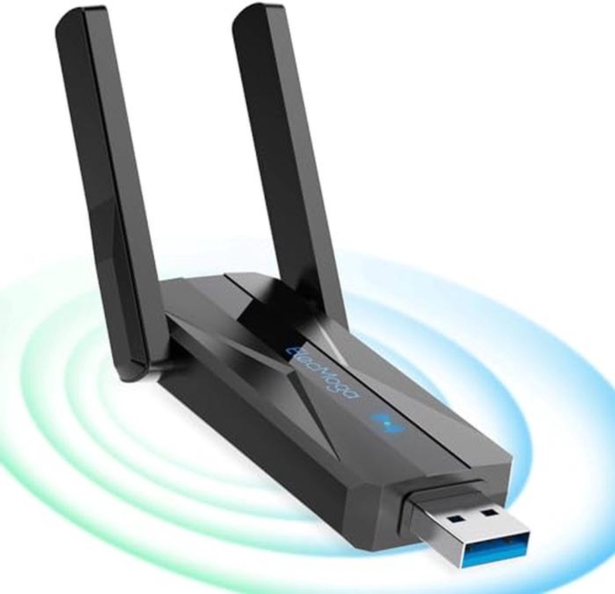 USB WLAN-stick tot 1300 Mbps - Wifi-adapter met 2 antennes voor pc, laptop en tablet