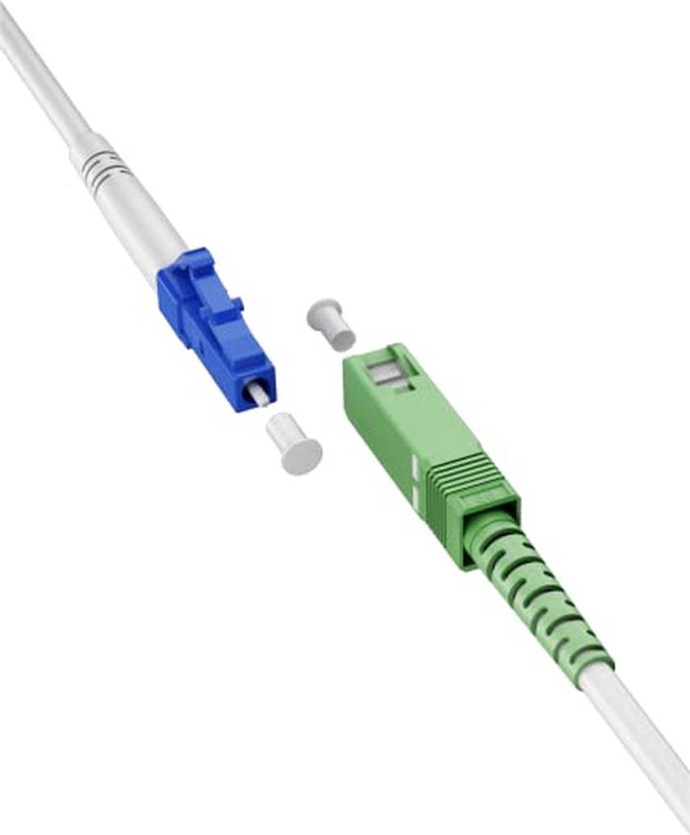 Glasvezelkabel (FTTH) / Single-mode (OS2) Simplex SC APC naar LC UPC - 0,5 meter