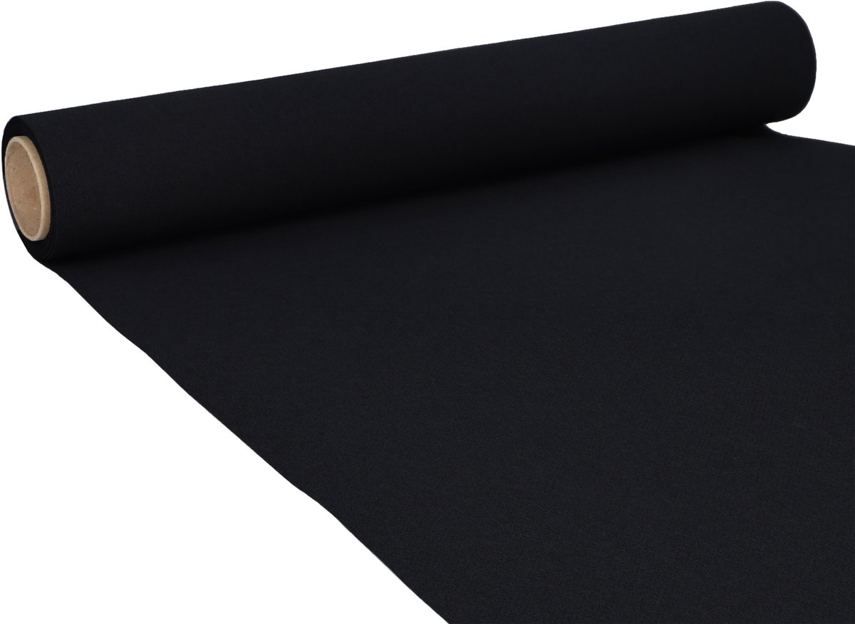 Tafelloper - zwart - 500 x 40 cm - papier - tafelkleed - loper - tafelversiering