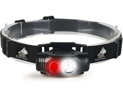 Ever Trex Ultra Light Hoofdlamp LED Oplaadbaar - Wit En Rood Licht - 150Lumen - Kantelbaar - Hardlopen - Noodpakket - Kamperen - Hoofdzaklamp - Headlight