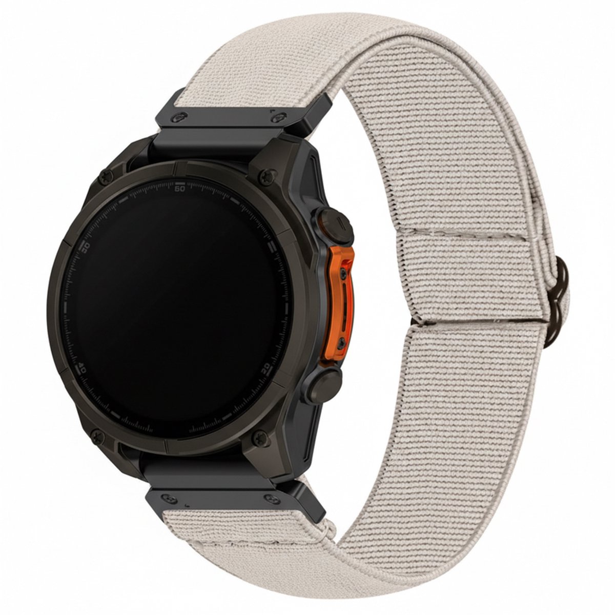 Nylon bandje - geschikt voor Garmin Fenix 3 / 5X (Plus) / 6X (Pro) / 7X (Pro) / 8 (51 mm) / Tactix (7) / Descent Mk 51 mm / Instinct 2x / 3 - 50mm / D2 / Epix Pro 2 (51 mm) - beige