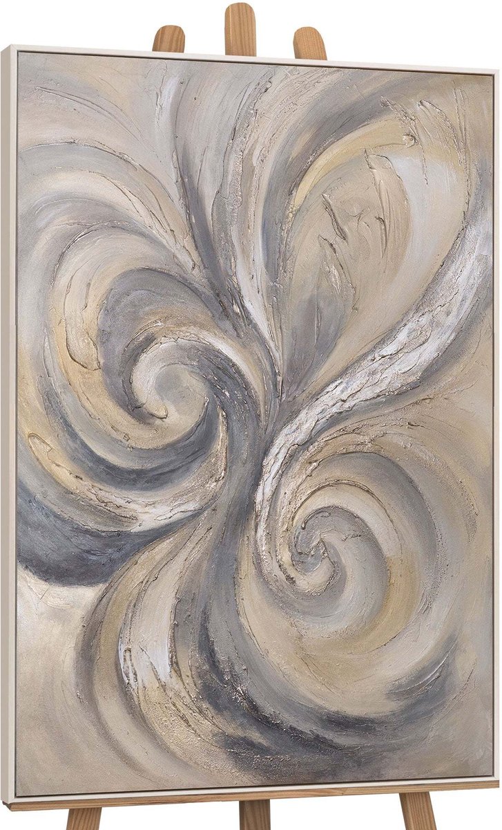 YS Canvas schilderij handgeschilderd sands and clouds abstract – YS-Art Gallery – Luxe wanddecoratie voor woonkamer – Modern schilderij voor slaapkamer en hal Beige