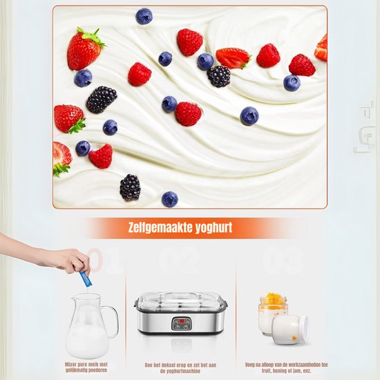 Quvo® Yoghurtmaker - Citruspers - Ijsmachine - Zilver - ‎37cm x 18cm x 14cm van Quvo — afbeelding 3