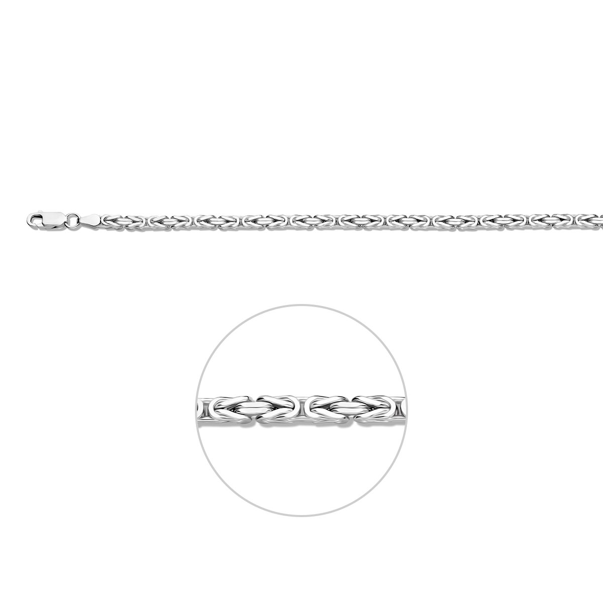 Vigor ketting konings 3,5 mm - Zilver