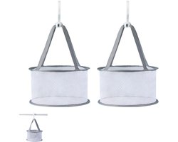 2 stuks - Droognet voor make-upborstels - Hangend netmandje - Droog- en opbergrek voor sponsjes - Droognet voor beautyblenders - Mini wasmandje - Droogrek voor make-upborstels - Winddicht droogrek van gaas - Geschikt voor make-up tools en borstels