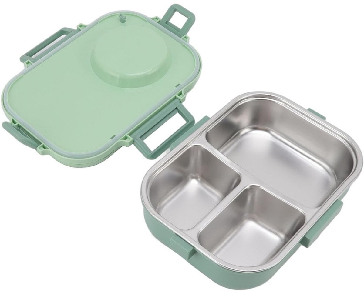 Famanu – Lekvrije - stapelbare en luchtdichte diepvriescontainers BPA-vrije herbruikbare maaltijdbereidingscontainer metalen bento-lunchbox 1100 ml
