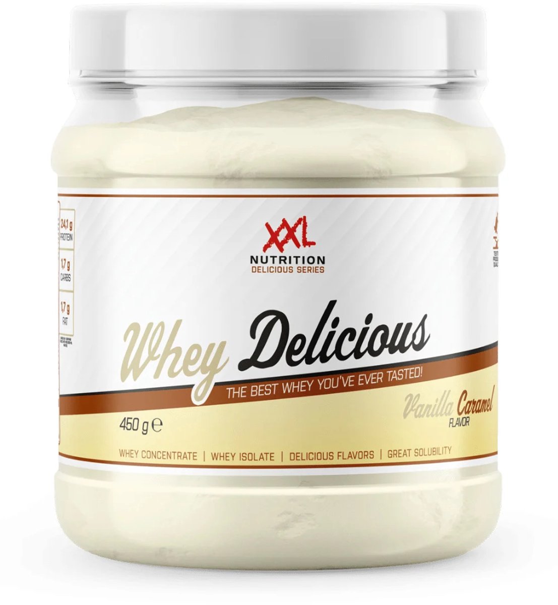 Bol.com XXL Nutrition - Whey Delicious - 80% Eiwit - Vanille Caramel - Wei Eiwitpoeder met BCAA & Glutamine, Proteine Poeder, Ei... aanbieding