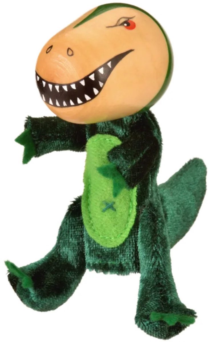 Fiesta Crafts T-Rex vingerpop dinosaurus speelgoed multicolor.
