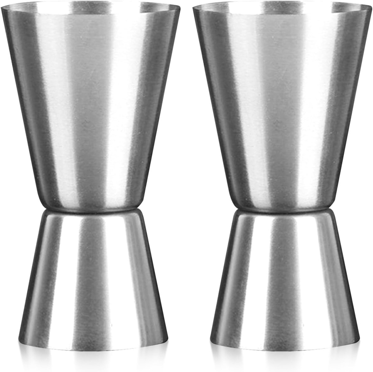 2 stuks Dubbelkop Meetbeker 30ml+40ml - Roestvrijstaal Japanse Stijl