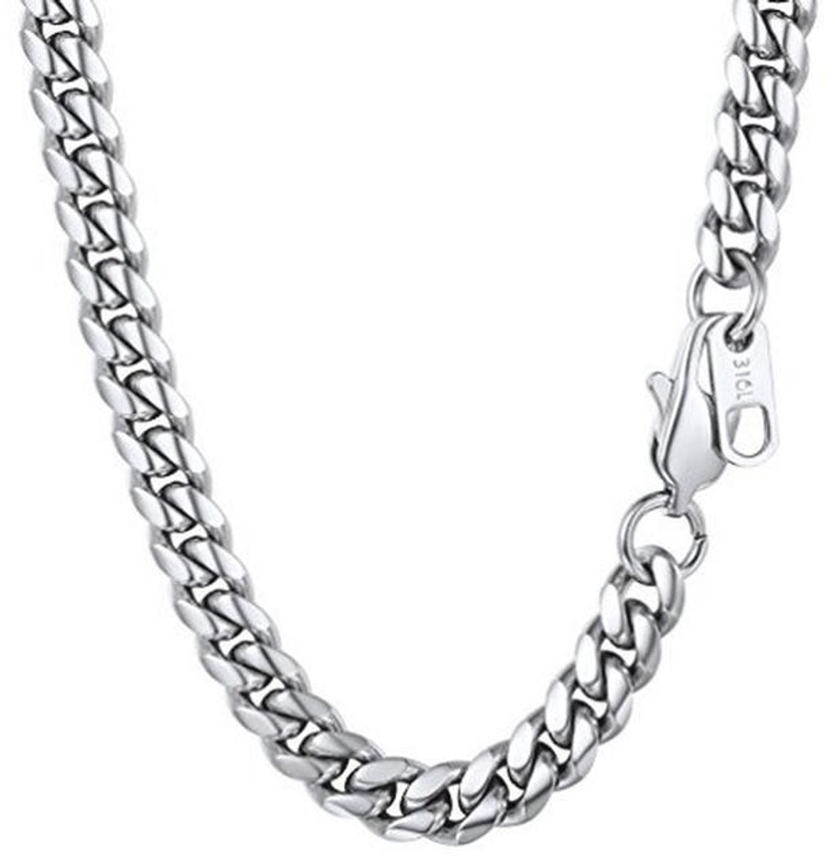 Roestvrijstalen Cubaanse Halsketting voor Heren en Dames - 4.8-6-10-14mm Zilver-Zwart-Goud