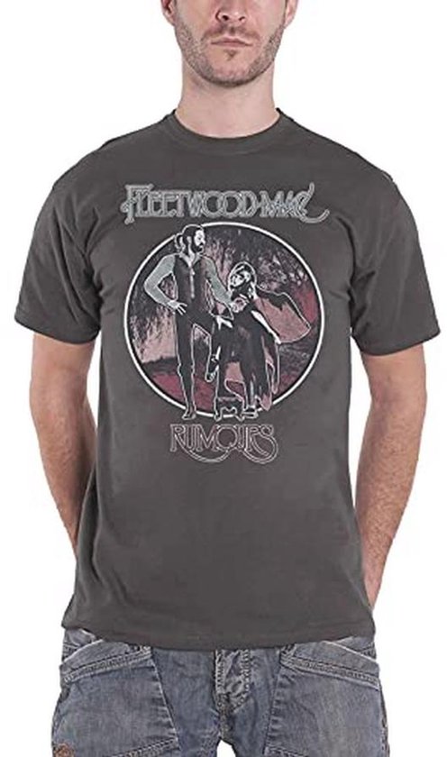 Fleetwood Mac T Shirt Rumours Vintage Band Logo nieuw Officieel Mannen Grijs