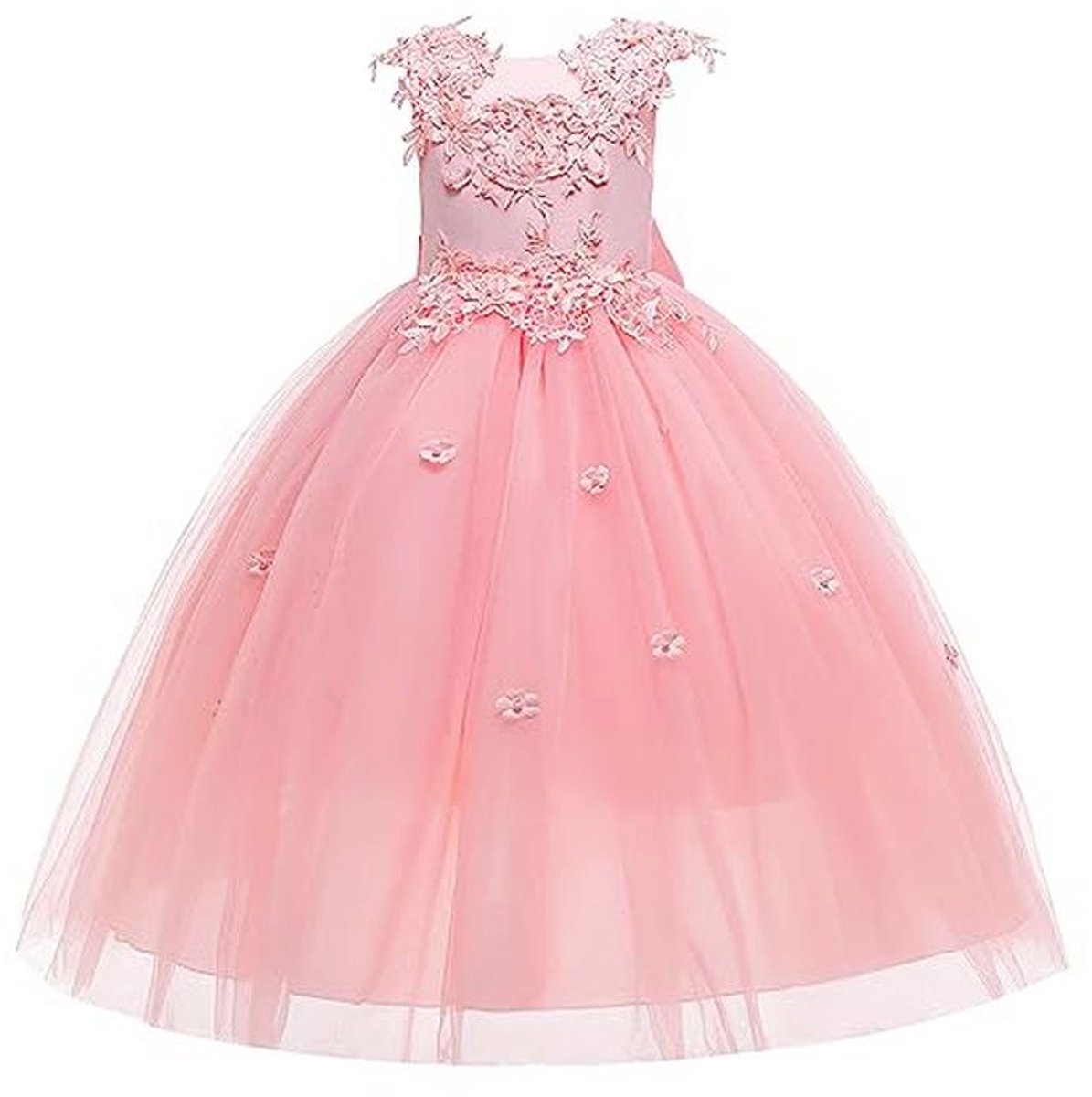 Feestelijke prinsessenjurk voor meisjes - roze/wit/blauwe tule jurk voor speciale gelegenheden