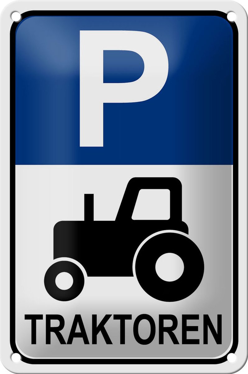 Blechschild Parken 12x18cm Parkplatz Traktor