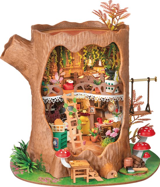 La maison dans l'arbre des contes de fées Robotime | Série de maisons miniatures Rolife DIY | DG179 | Bricoler | Kit de montage | Hobby | Maison miniature | Créatif