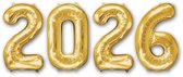Q2P - 2026 Versiering - Cijfer Ballon - Oud En Nieuw - Decoratie - Goud - 36 Cm - Helium Ballonnen