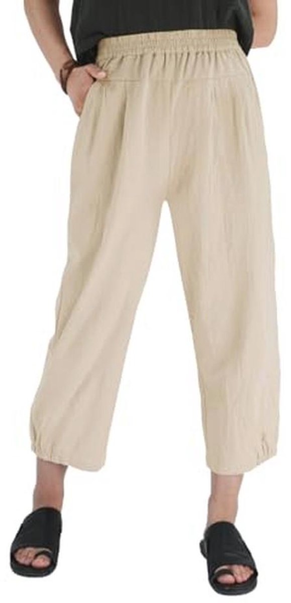 Zomer Katoenen 7/8 Casual Broek voor Dames - Yoga Broek met Zakken en Elastische Taille