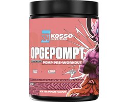 Kosso Nutrition – Opgepompt – Perzik – Cafeïnevrije Pre-Workout – Pomp & Focus – 390g