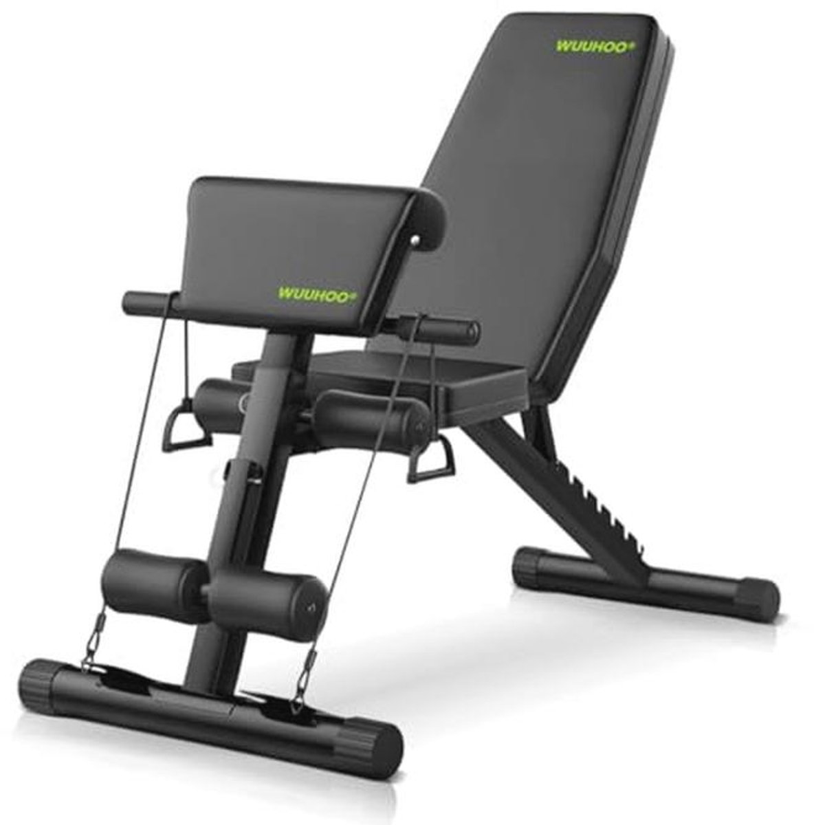 Verstelbare Halterbank met Weerstandsbanden en Ergonomische Bekleding voor Thuisfitness