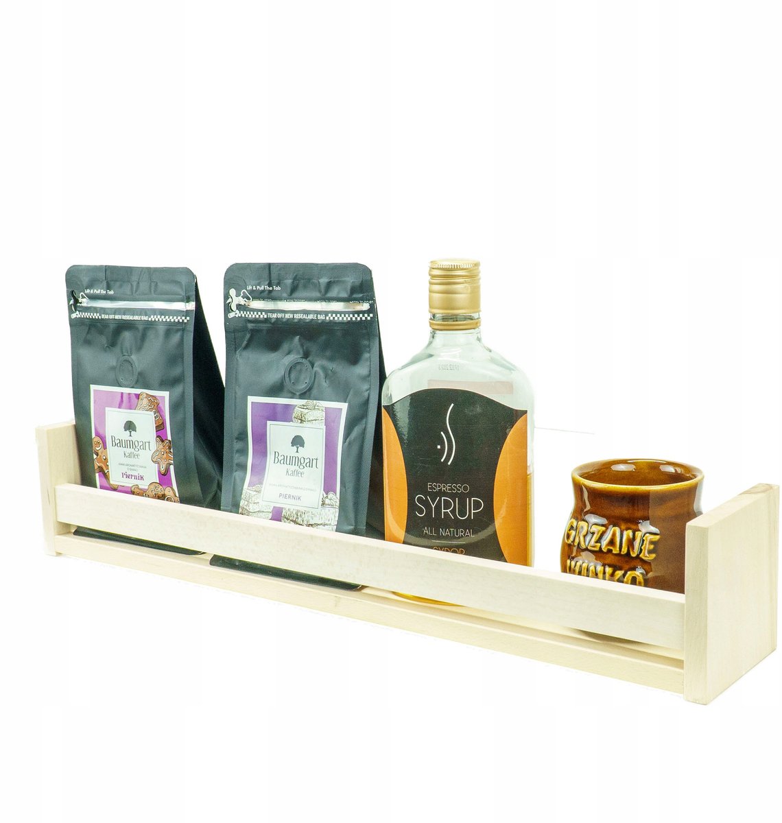 Houten Kruidenrek 120 cm - Keuken Organizer van Beukenhout