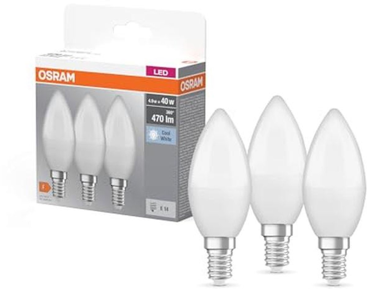 E14 LED Lamp 5.5W - Vervangingslamp voor 40W Gloeilamp, Koel Wit 4000K, 3 Stuks