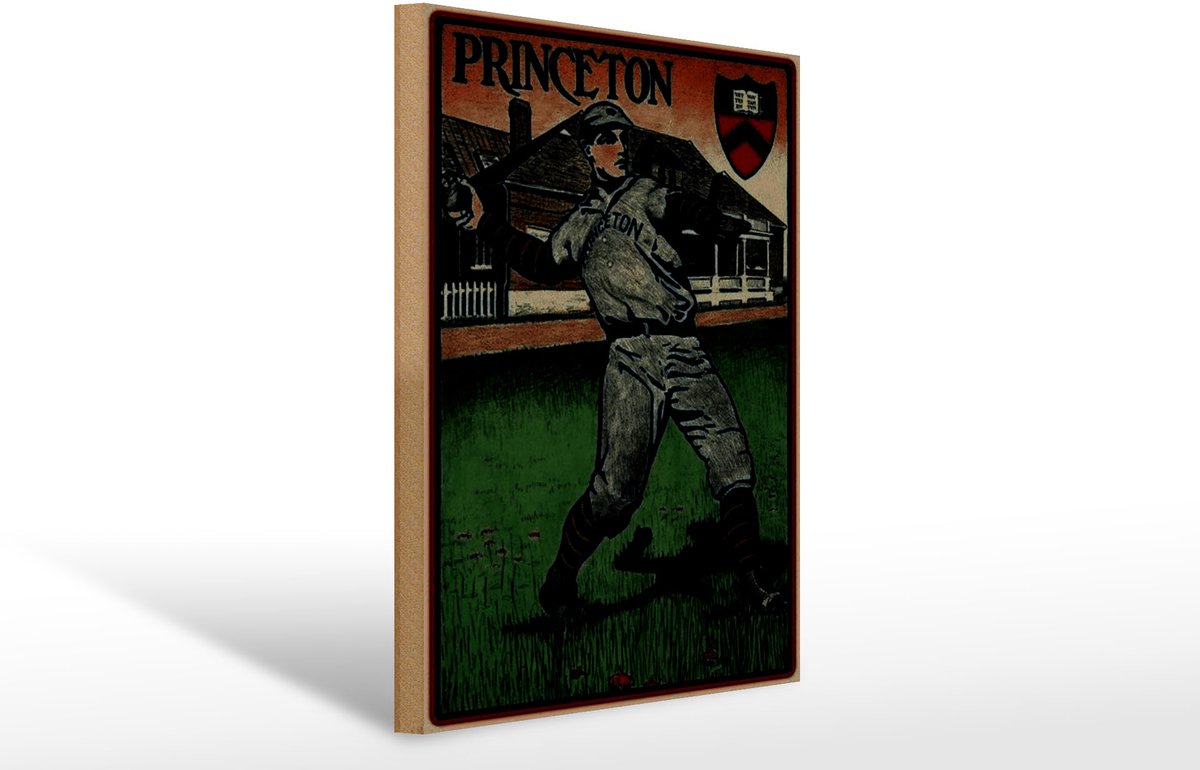 Holzschild Retro 30x40cm Princeton Baseball