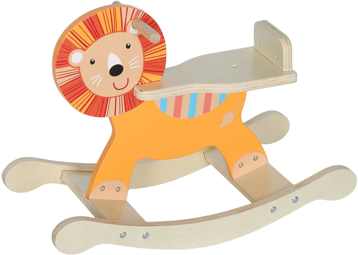 AIYAPLAY Kinderschommelpaard - Multiplex - 59x27x44cm - Oranje