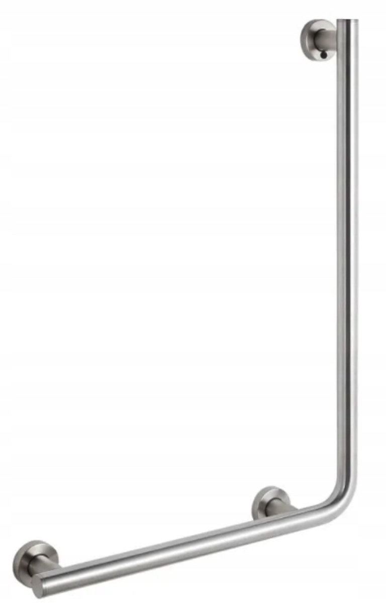 Stella Douchegreep L-vorm 550x770mm Links Geborsteld Staal