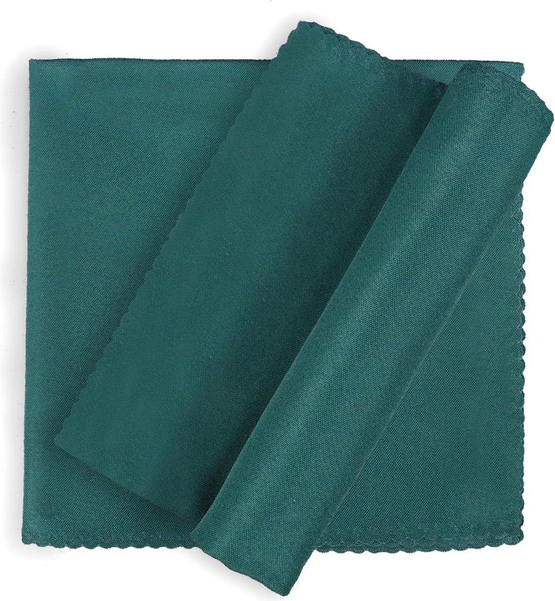 Stunq® Stoffen servetten - Set van 20 Polyester Servetten met Kant 48x 48CM Voor Restaurants Hotels Banketten Bruiloften, Donkergroen