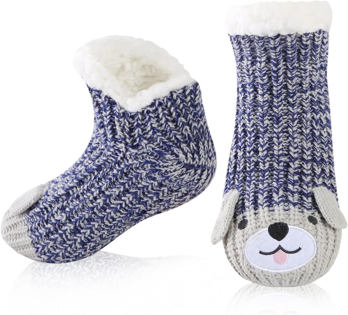 Warme Antislip Pantoffelsokken Dames met Schattige Dierenprint voor Binnen