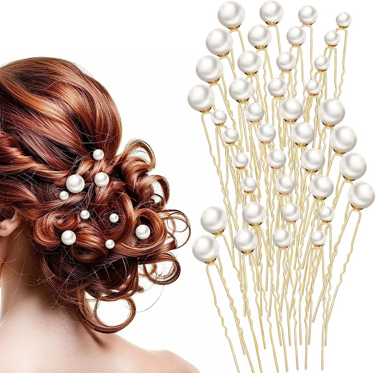 40 Stuks Parel Haarspelden Goud Vintage Bruid Haaraccessoires Bruiloft