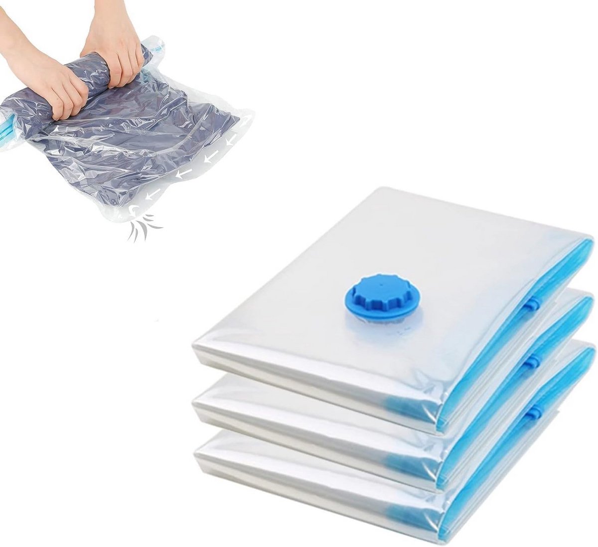 3x Vacuümzakken Kleding Opbergzakken 30x50 cm voor Koffer en Kast