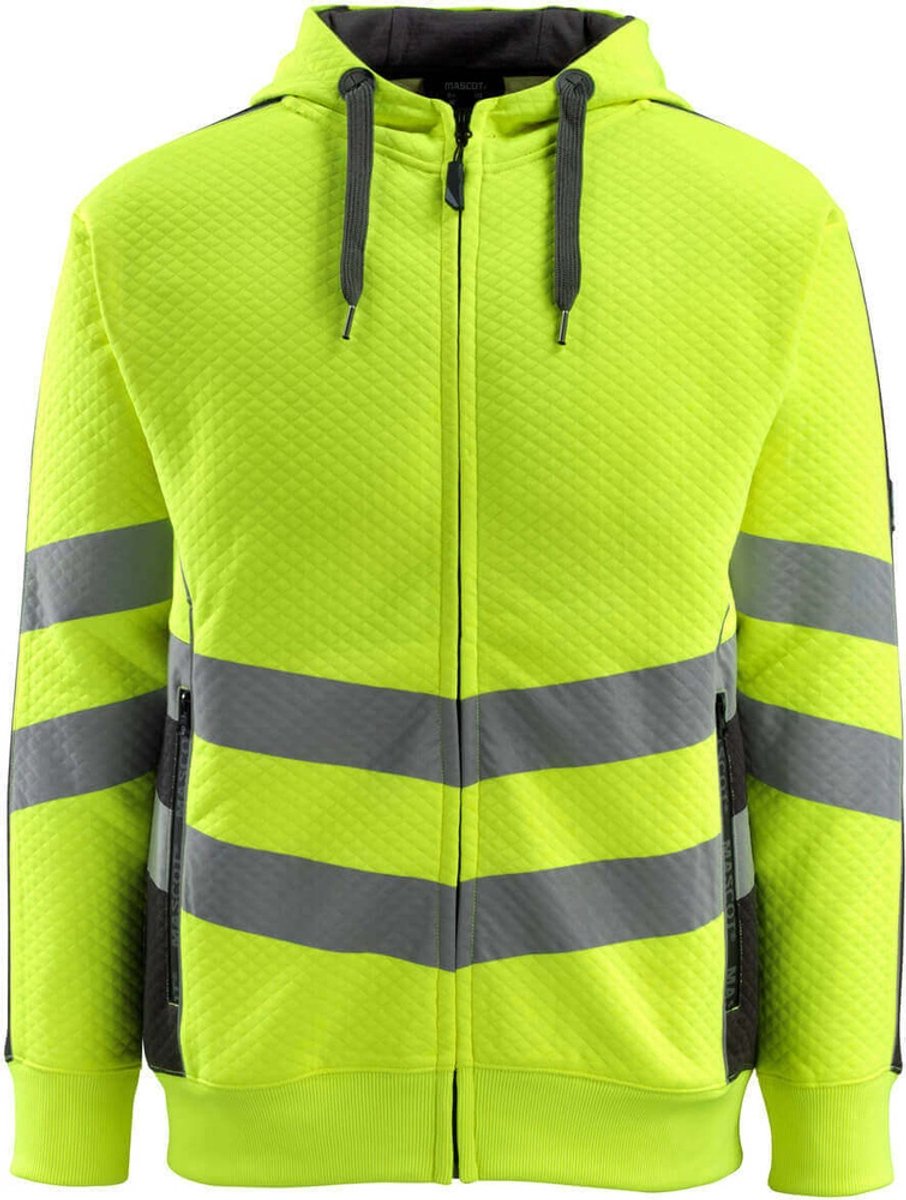 Mascot Safe Supreme Capuchontrui met rits 50138-932 - Hi-Vis geel/zwart - 4XL