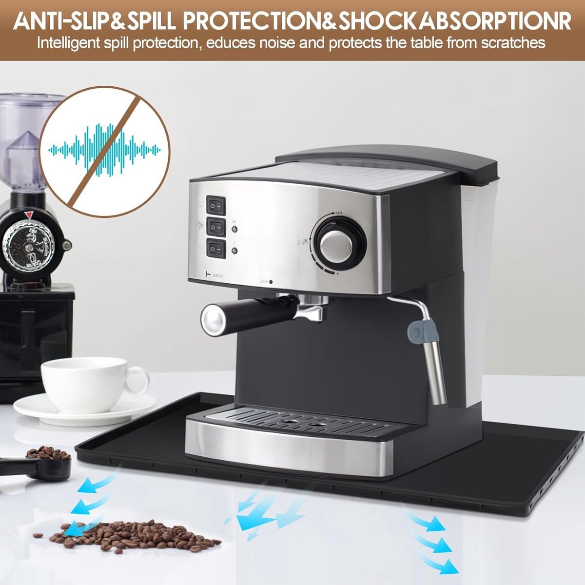 Stunq® Siliconen Anti-Slip Onderlegger voor Koffiemachines en Apparaten - 48 x 29 cm