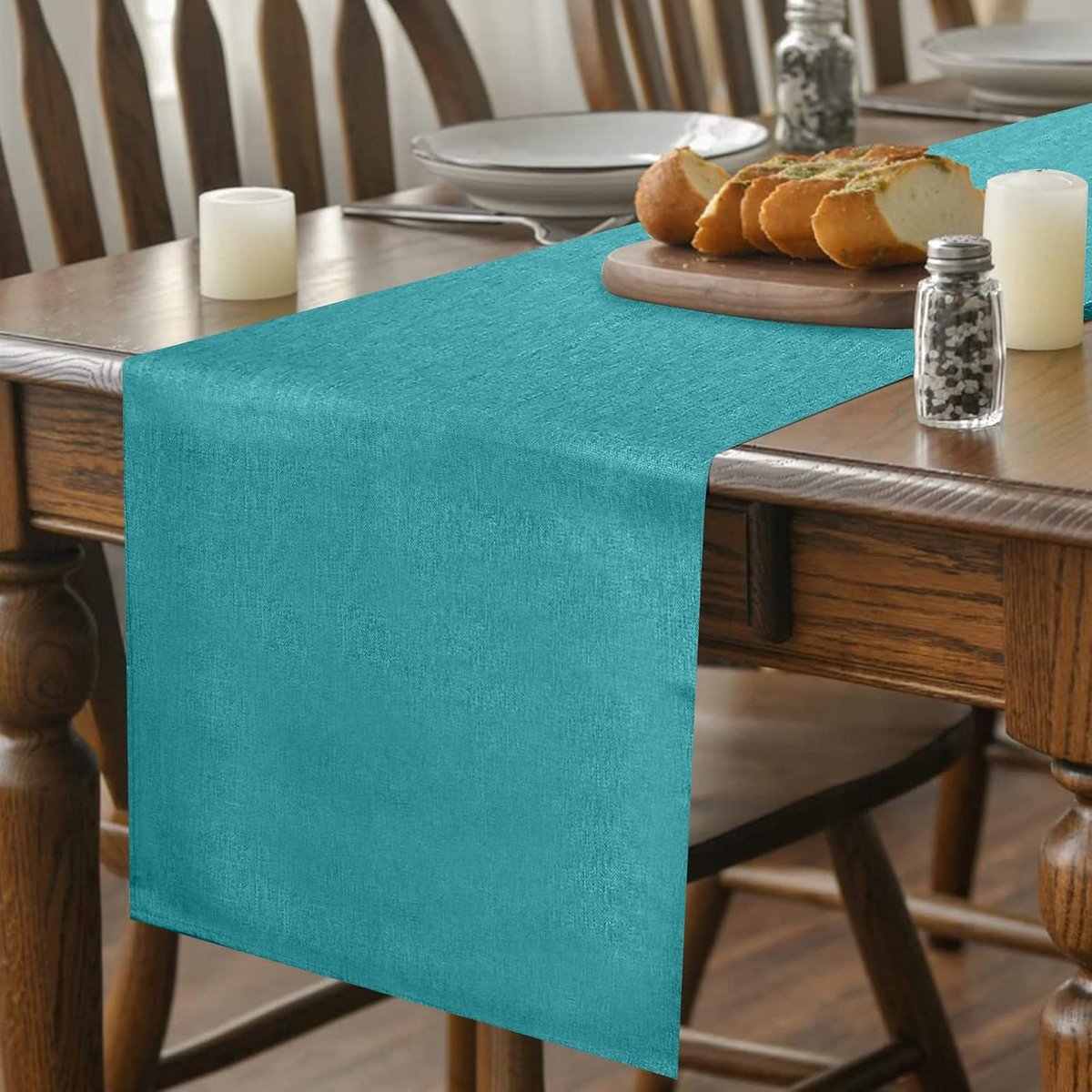 Waterdichte Tafelloper Turquoise 40x240 cm - Modern en Voor Binnen/Buiten