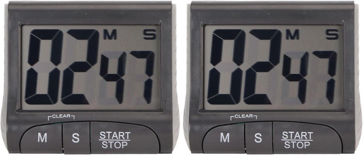 2 Stuks Digitale Kookwekker met Groot Display - Magnetisch en Nauwkeurig