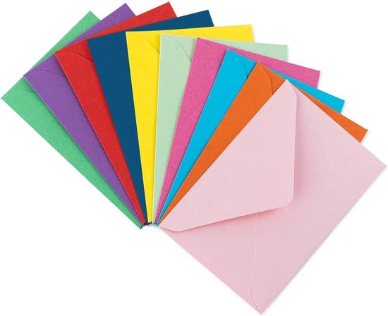 Mini-envelop, 100 stuks, kleurrijk, schattig, enveloppen voor bruiloft, geschenkartikelen voor verjaardagsfeesten, 11 x 8 cm