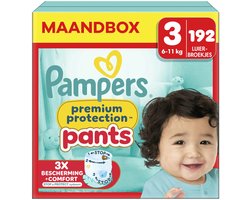 Pampers - Premium Protection Pants - Maat 3 - Maandbox - 192 stuks - 6/11 KG