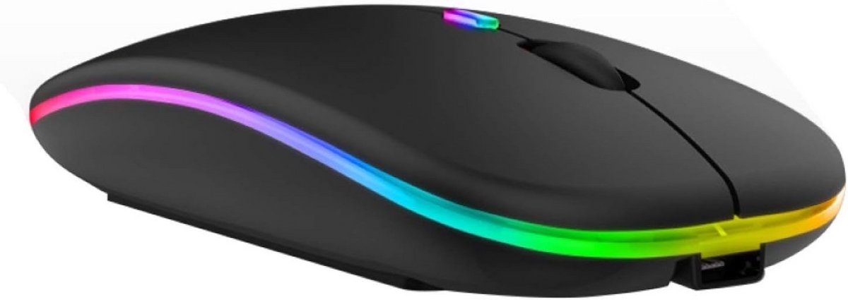 Draadloze LED Muis met Bluetooth en USB Ontvanger - Ergonomisch en Stil