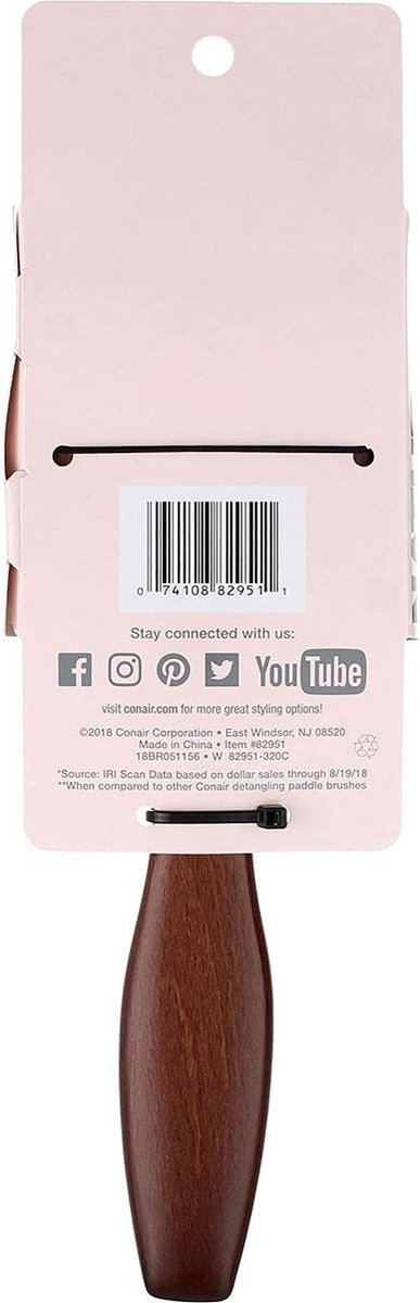 Houten Ontwarborstel voor Normaal tot Dik Haar - Kussenborstel