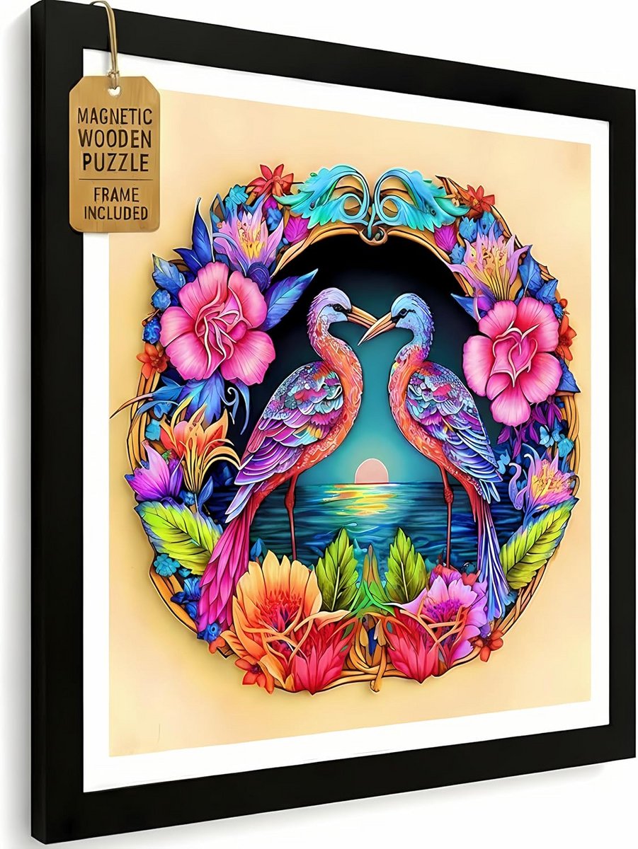 Magnetische Houten Puzzel 200 Stukjes met Lijst – Moeilijkheidsgraad voor Volwassenen – Dieren – Wanddecoratie Cadeau