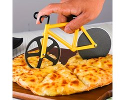 Pizzasnijder Geschikt voor op de fiets - Een geweldig cadeau Geschikt voor fietsers, mannen, vaders en fietsliefhebbers - Een leuk keukengadget - Een cool cadeau Geschikt voor Vaderdag, Kerstmis, verjaardagen en cadeau-uitwisselingen (geel)