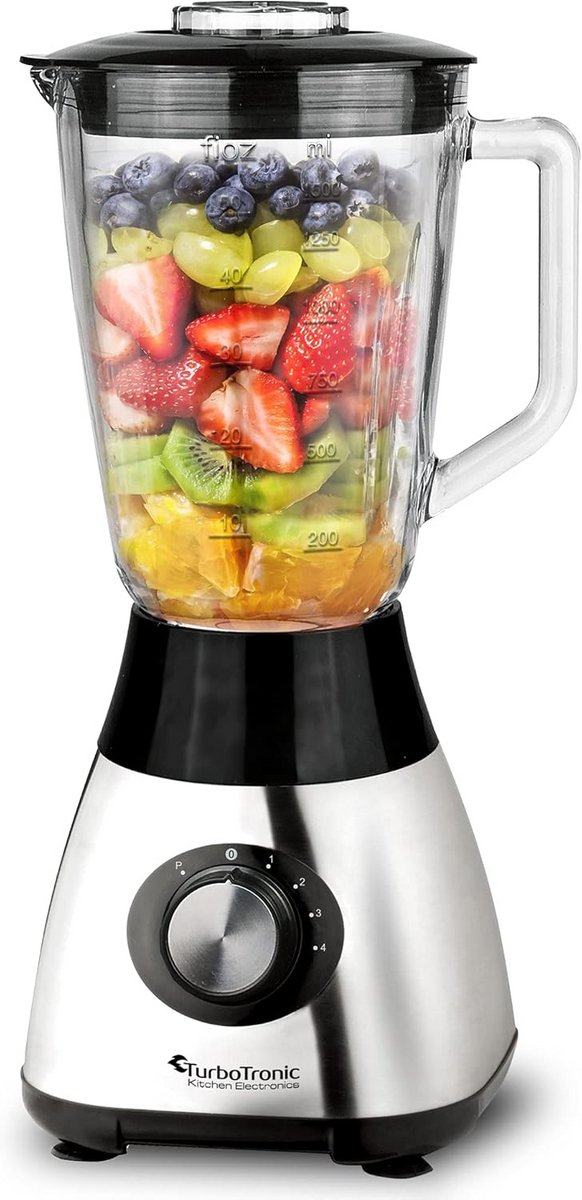 Krachtige Blender met Glazen Kan 1.5L - IJscrusher & Smoothie Maker 1200W