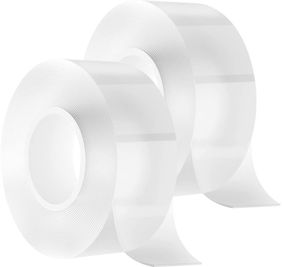 FIXWERK Nano Zelfklevende Stickers – Dubbelzijdige Extra Sterke Plakpads – Herbruikbaar, Waterdicht & Transparant (2cm, 1mm) – Voor Thuis & Kantoor