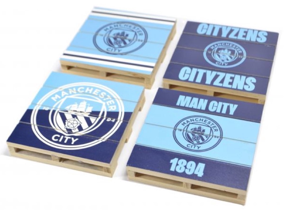 Manchester City Pallet Coaster / Onderlegger 4pack set