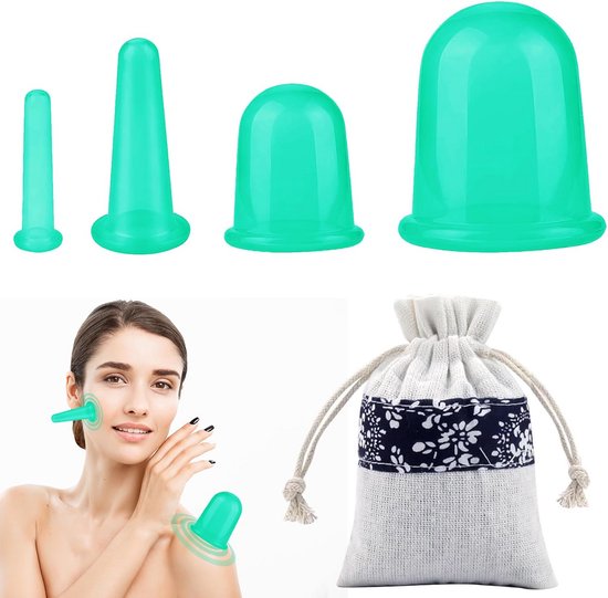 Vacuüm Cuppingglazen Met Zuigbal Voor Massage 4 Stuks - Cuppingsset Van Glas Met Bal Vier Maten