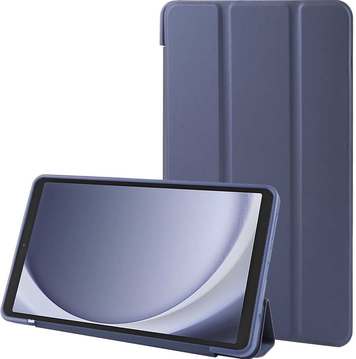 Mobigear Tablethoes geschikt voor Samsung Galaxy Tab A11 Hoes TPU,Kunstleer | Mobigear Tri-Fold Gel Bookcase - Donkerblauw