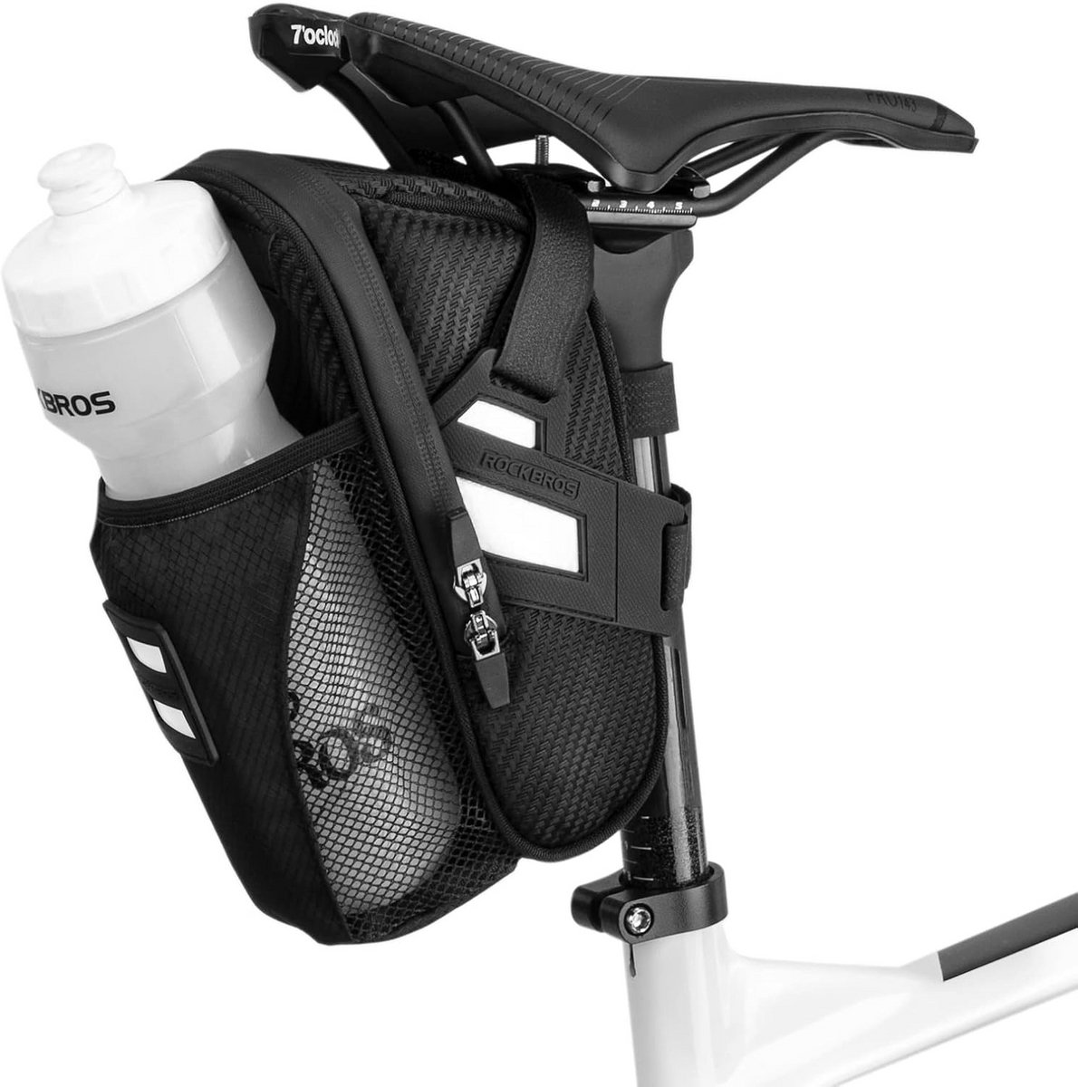 Waterdichte Fietstas voor Onder het Zadel met Flessenhouder - Geschikt voor Racefiets en Mountainbike