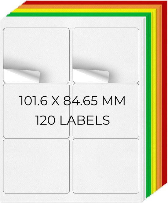 Printation Etiketten Stickers 210 x 148 mm, 50 Adresstickers A5, Verzendlabels, 2 zelfklevende Etiketten per A4-Vel, 25 Vellen A4 Sticker Printer Papier Mat - bedrukbaar met Inkjet- en Laserprinters